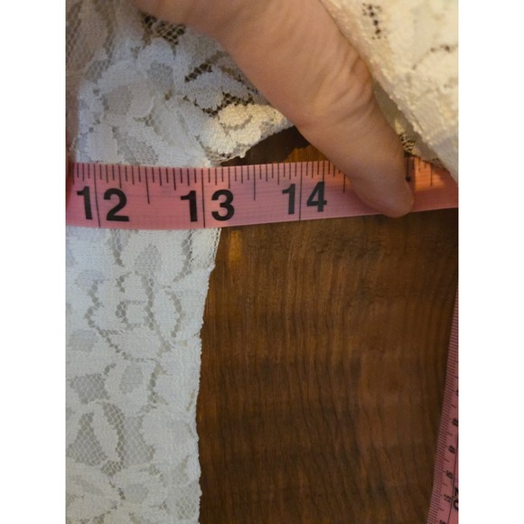 Girls White Floral Lace A-Line Special Occasion Dress Size 130 3/4 Sleeve - 7/8 - Picture 6 of 7